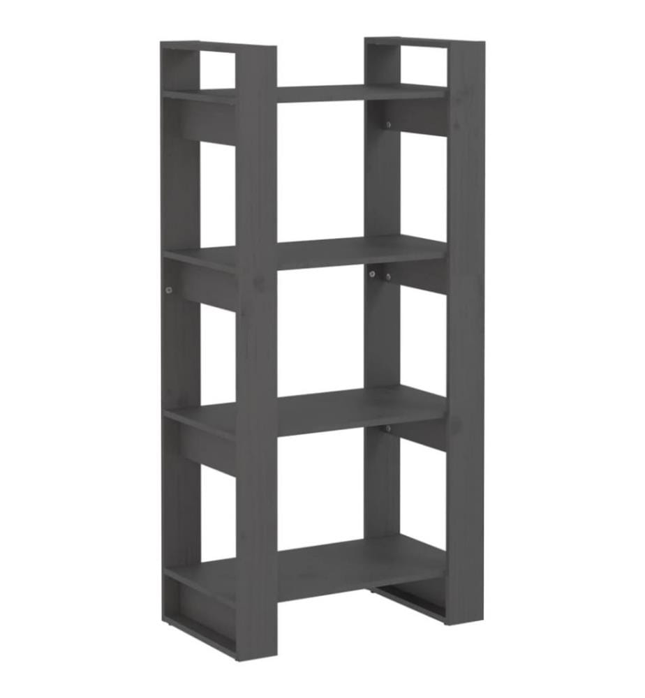 Bücherregal/Raumteiler Grau 60x35x125 cm Massivholz