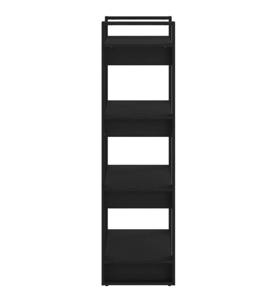 Bücherregal/Raumteiler Schwarz 60x35x125 cm Massivholz