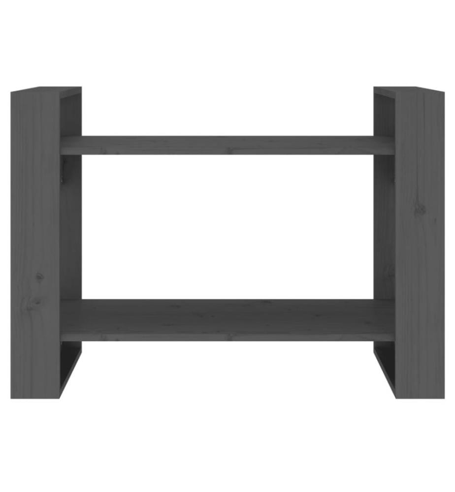 Bibliothèque/Séparateur de pièce Gris 80x35x56,5 cm Pin solide