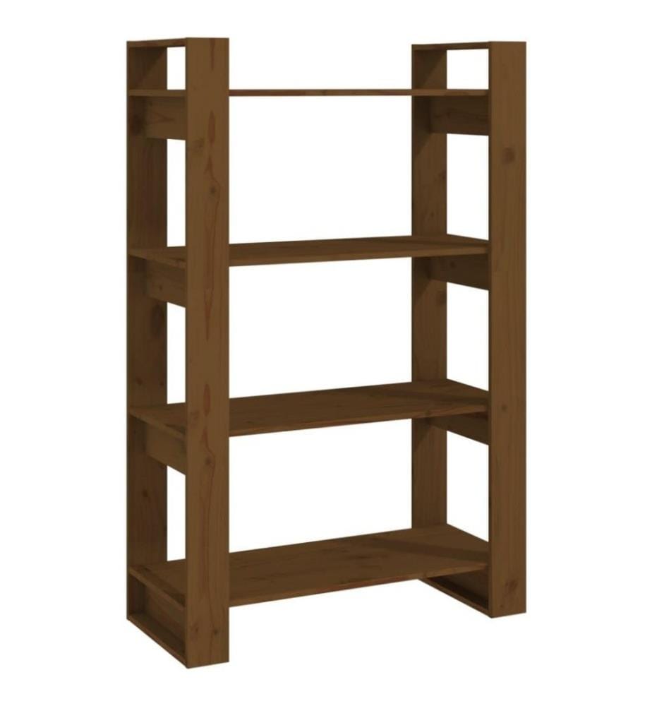 Bibliothèque/Cloison Marron miel 80x35x125 cm Bois massif