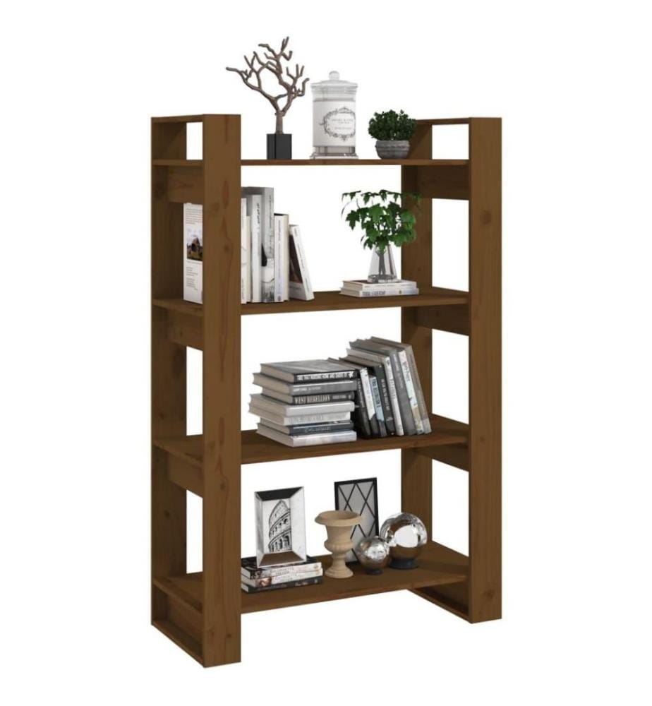 Bibliothèque/Cloison Marron miel 80x35x125 cm Bois massif