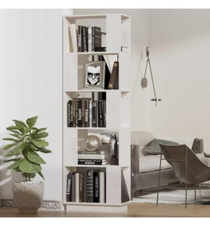 Bibliothèque/Séparateur de pièce Blanc 51x25x163,5cm Pin solide