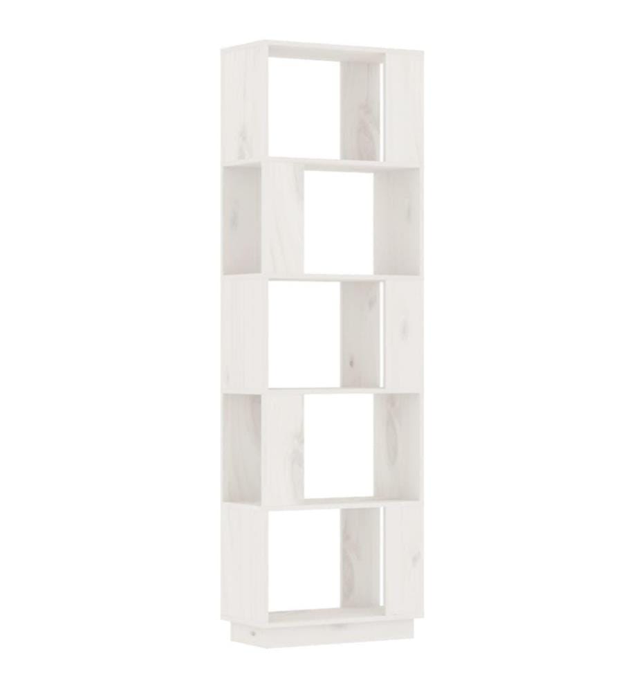 Bibliothèque/Séparateur de pièce Blanc 51x25x163,5cm Pin solide