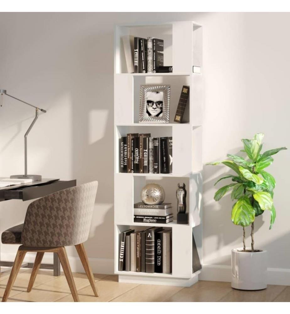 Bibliothèque/Séparateur de pièce Blanc 51x25x163,5cm Pin solide