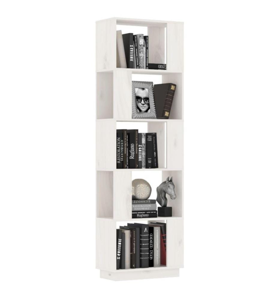Bibliothèque/Séparateur de pièce Blanc 51x25x163,5cm Pin solide