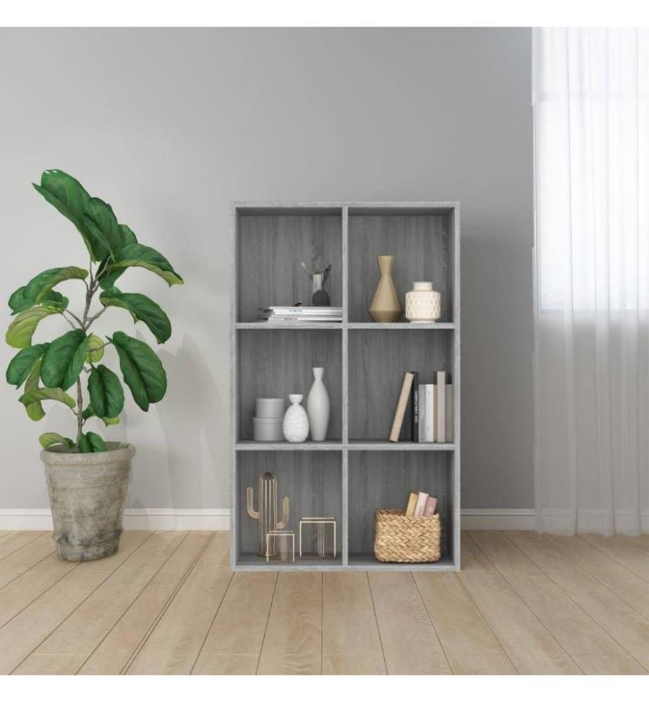Bücherregal/Sideboard Grau Sonoma 66x30x98 cm Holzwerkstoff