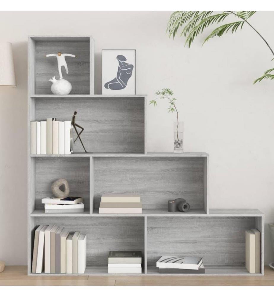 Armoire à livres Sonoma gris 155x24x160 cm