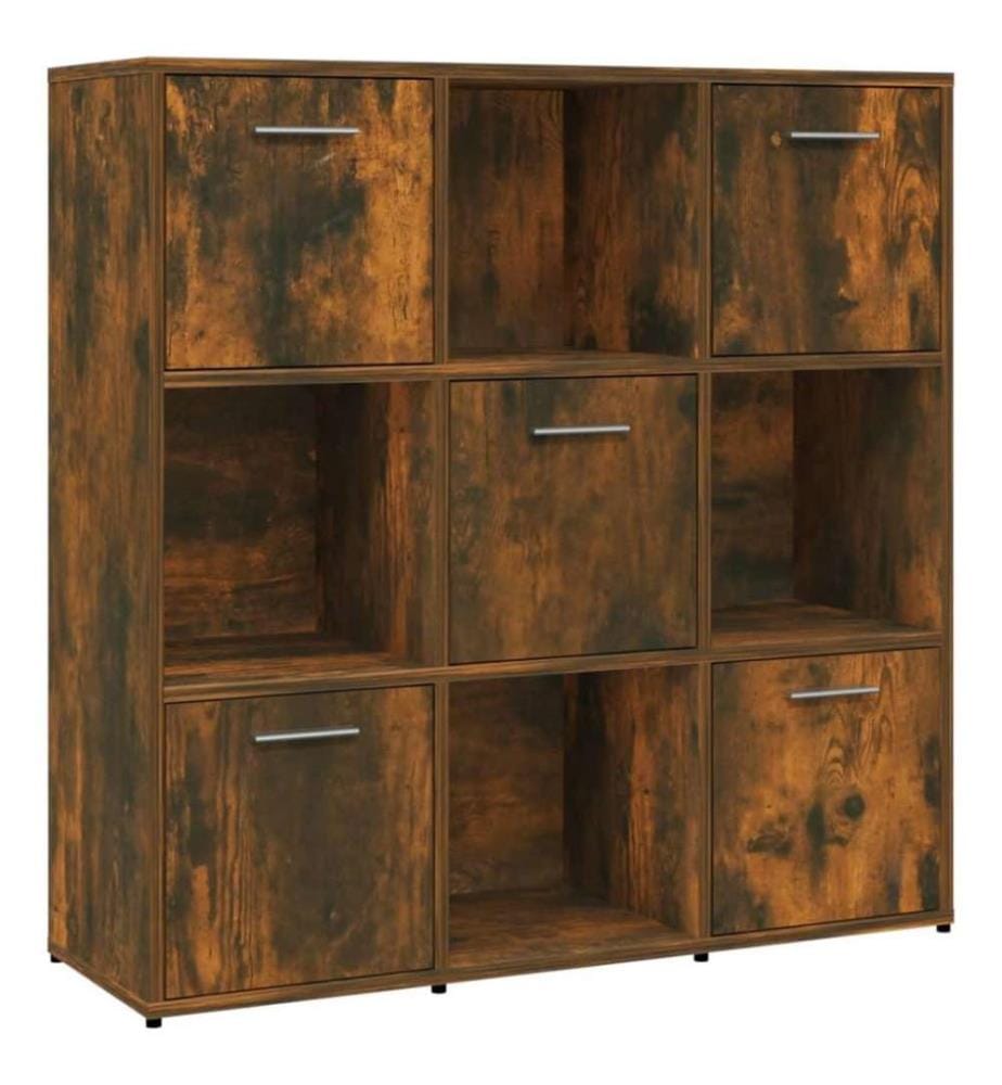 Bücherregal Räuchereiche 90x30x90 cm Holzwerkstoff