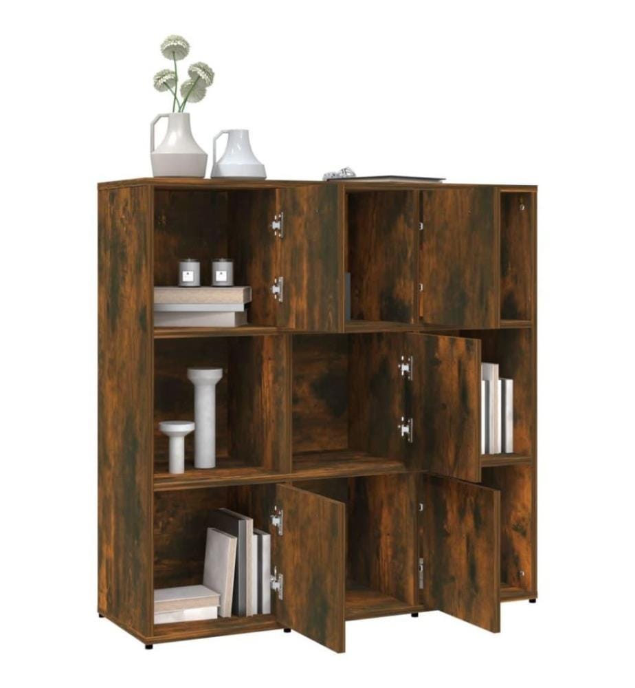 Bücherregal Räuchereiche 90x30x90 cm Holzwerkstoff