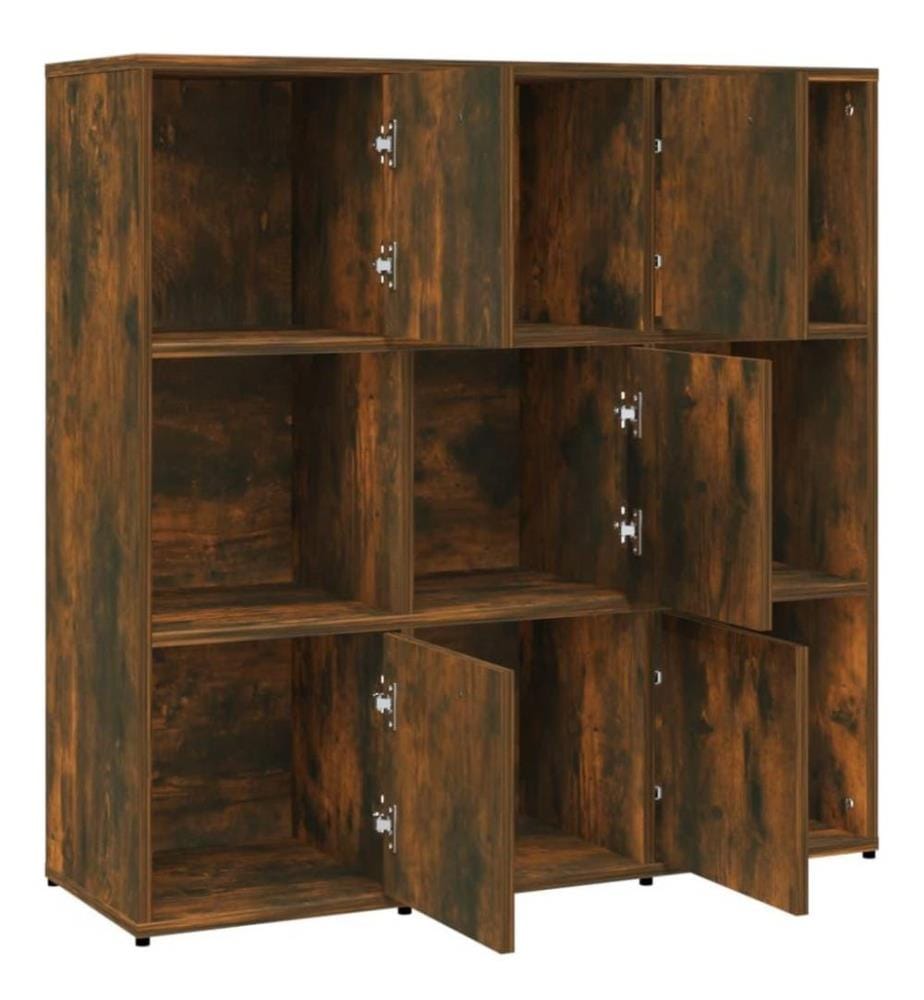 Bücherregal Räuchereiche 90x30x90 cm Holzwerkstoff