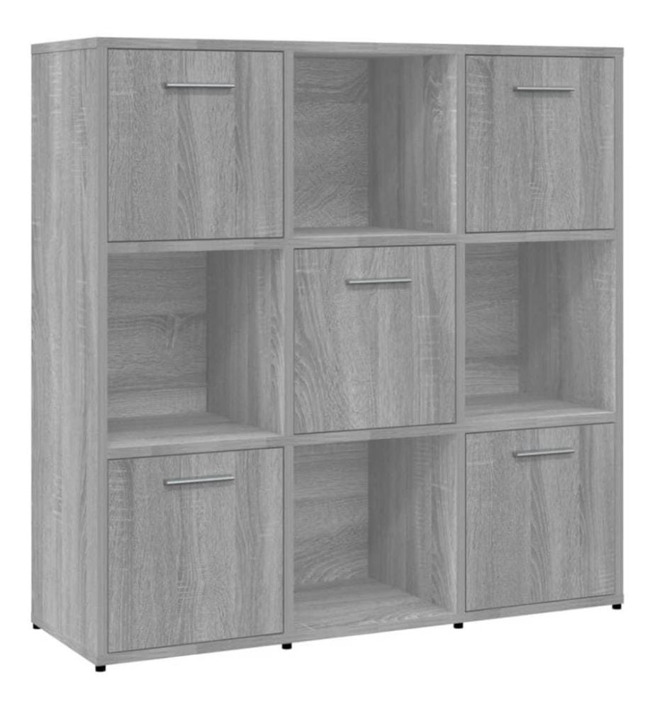 Bücherregal Grau Sonoma 90x30x90 cm Holzwerkstoff