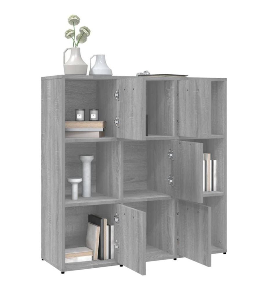 Bücherregal Grau Sonoma 90x30x90 cm Holzwerkstoff