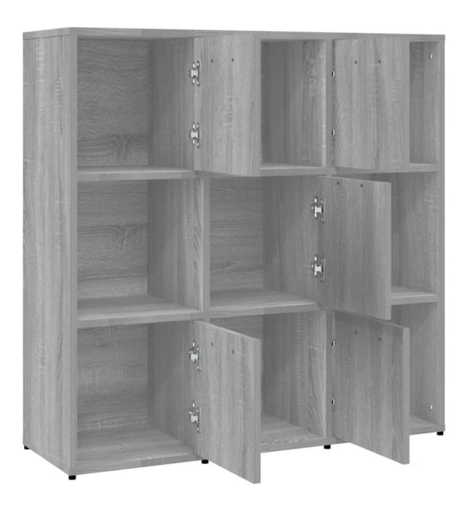 Bücherregal Grau Sonoma 90x30x90 cm Holzwerkstoff