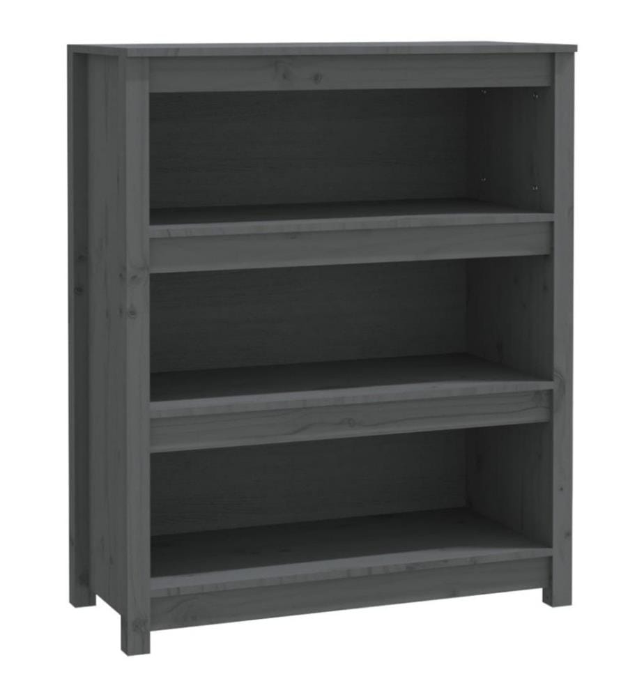 Bibliothèque Gris 80x35x97 cm Bois de pin massif