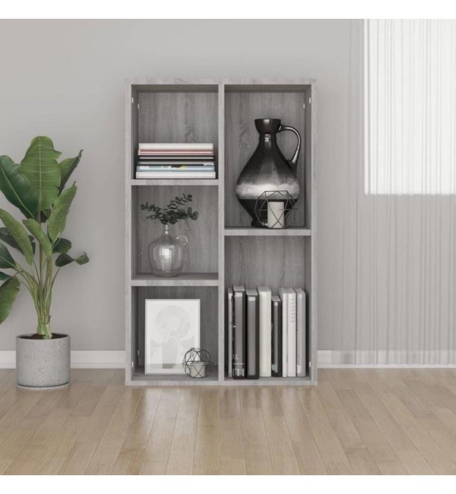 Bibliothèque/Buffet sonoma gris 50x25x80 cm bois d'ingénierie