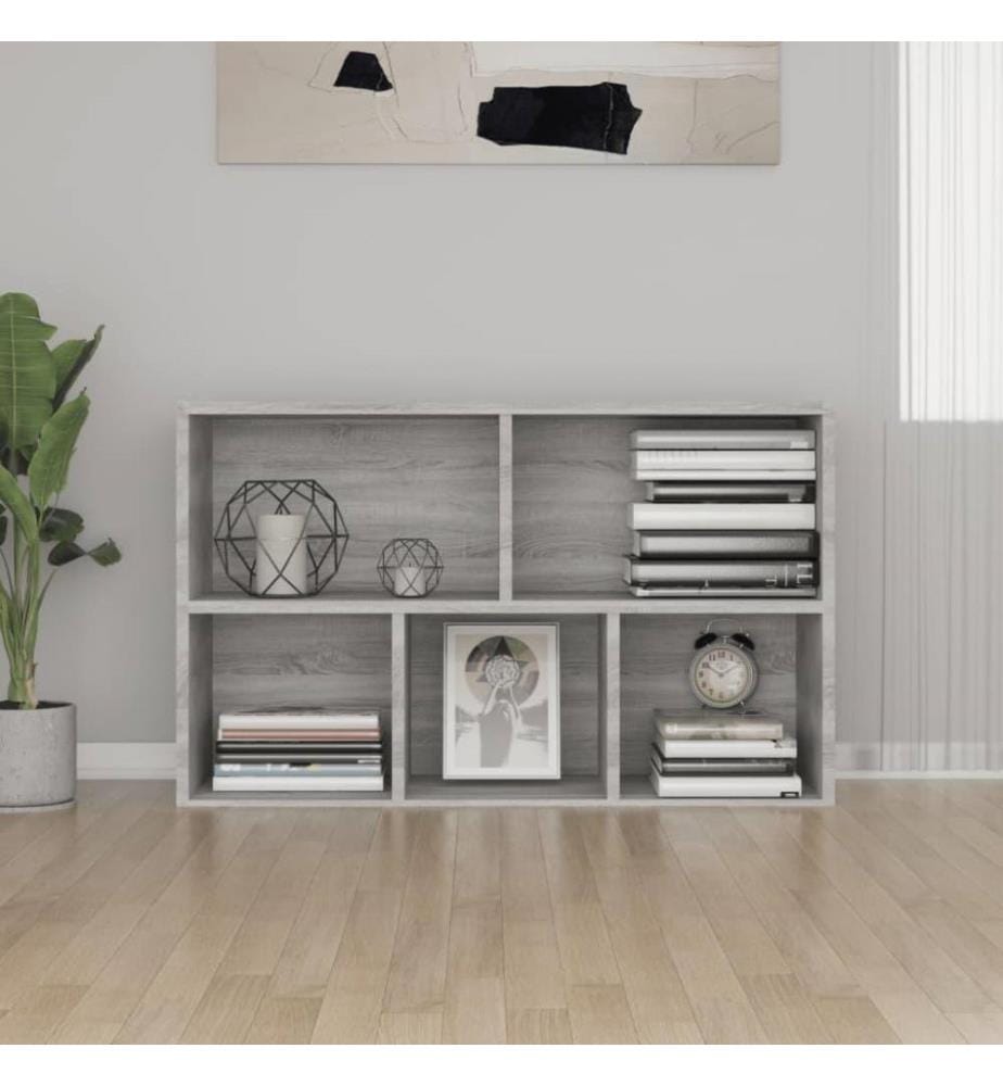 Bibliothèque/Buffet sonoma gris 50x25x80 cm bois d'ingénierie