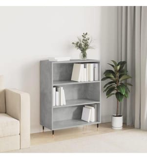Bibliothèque gris béton 69,5x32,5x90 cm bois d'ingénierie
