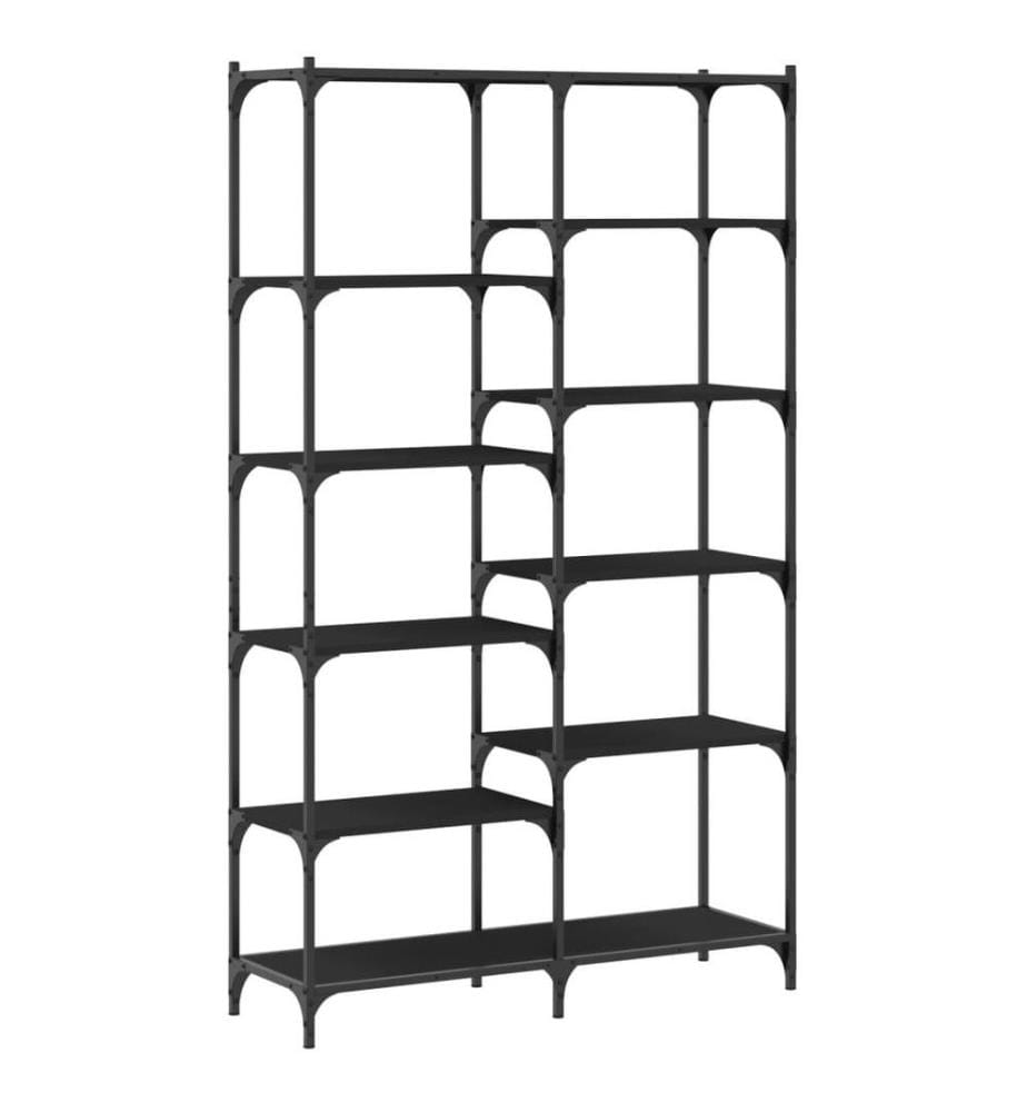 Bücherregal Schwarz 100x32x170 cm Holzwerkstoff und Eisen