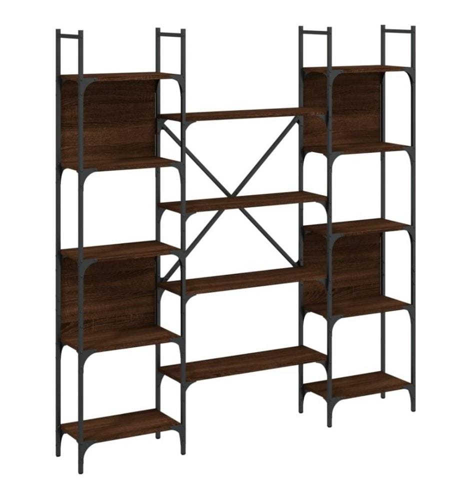 Bibliothèque chêne marron 155,5x24x166,5 cm bois d'ingénierie