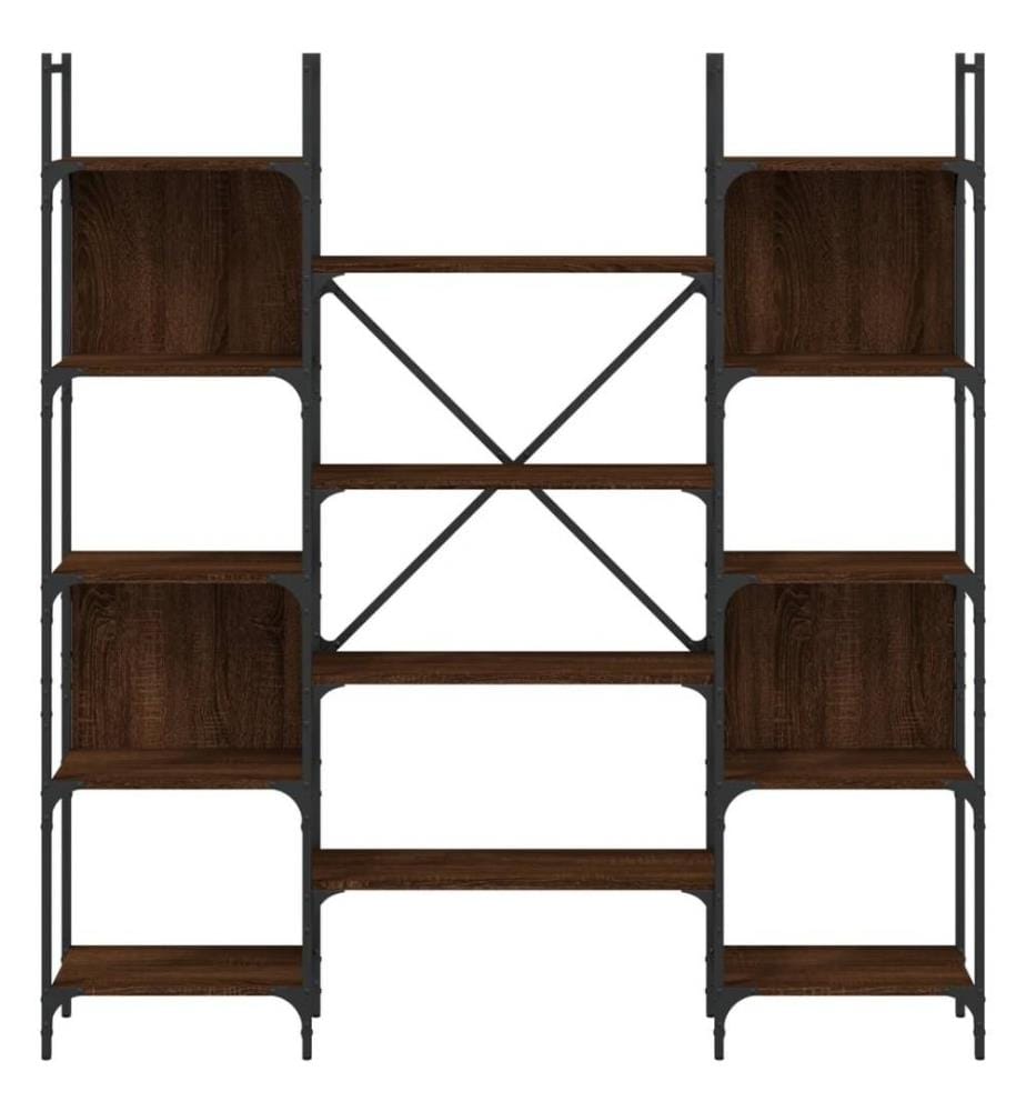 Bibliothèque chêne marron 155,5x24x166,5 cm bois d'ingénierie