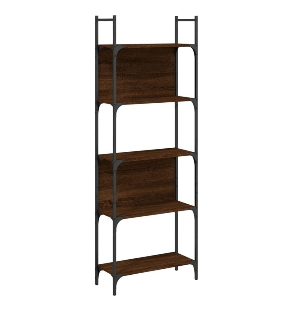 Bibliothèque à 5 niveaux chêne marron 60,5x24x166,5 cm