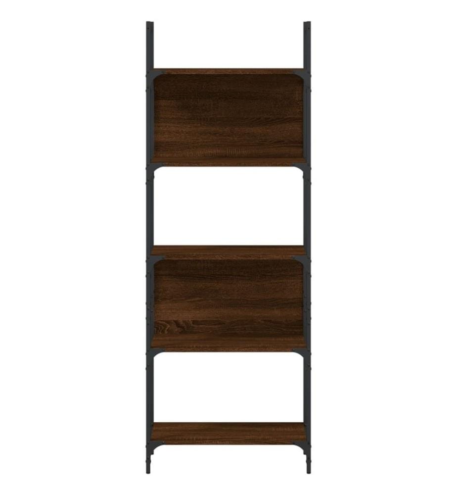 Bibliothèque à 5 niveaux chêne marron 60,5x24x166,5 cm