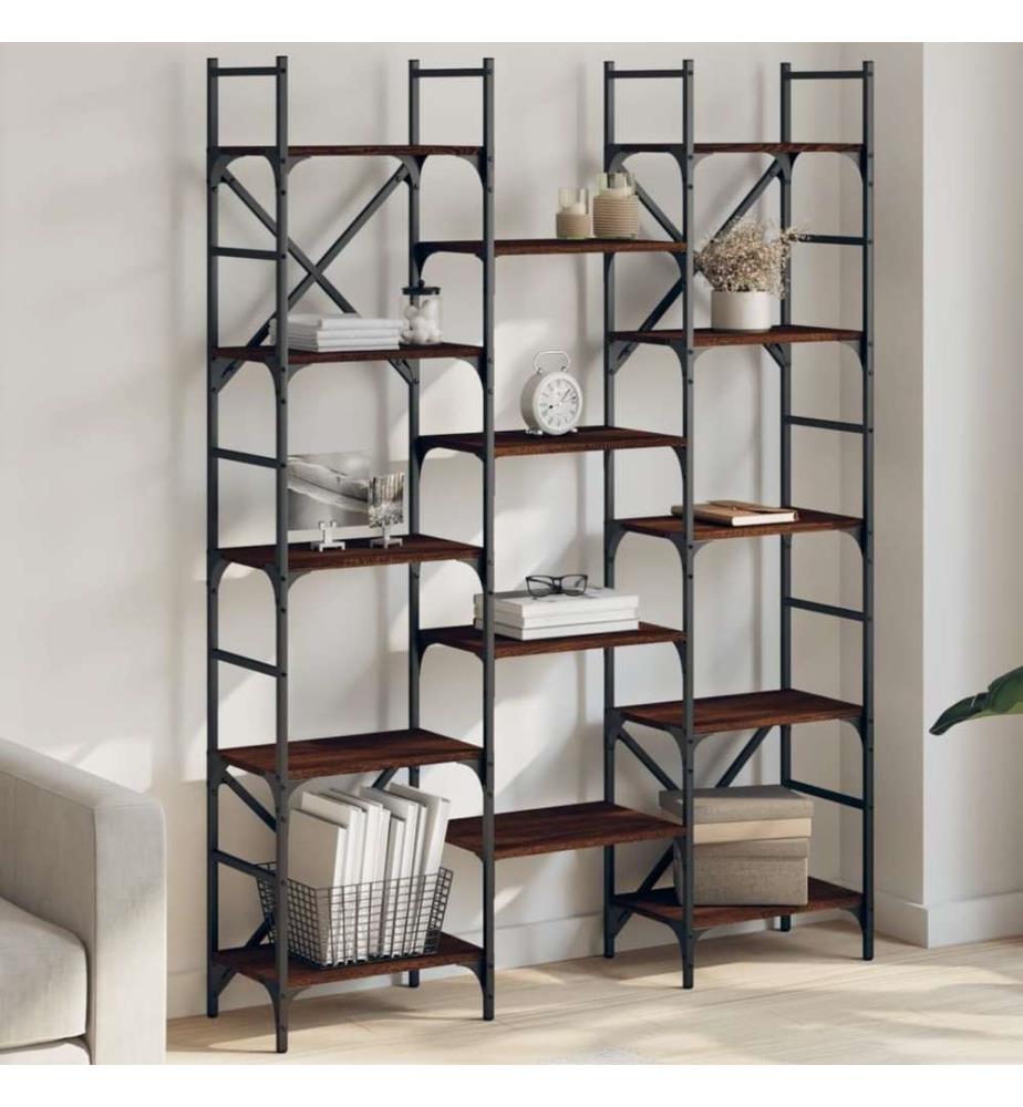 Bücherregal Braun Eichen-Optik 127,5x28,5x172,5cm Holzwerkstoff