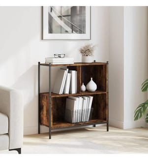 Bibliothèque chêne fumé 72x28x77,5 cm bois d'ingénierie