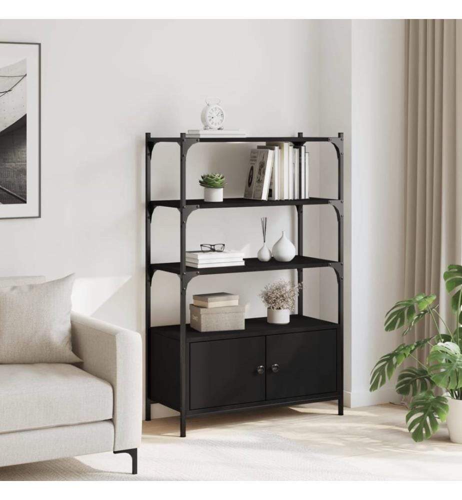 Bücherregal 3 Böden Schwarz 70x30x109,5 cm Holzwerkstoff