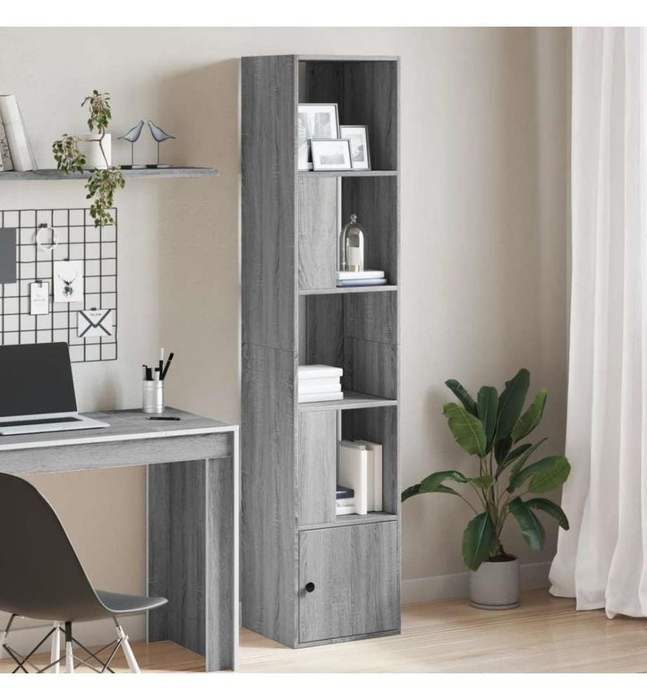 Bibliothèque sonoma gris 40x36x189 cm bois d'ingénierie