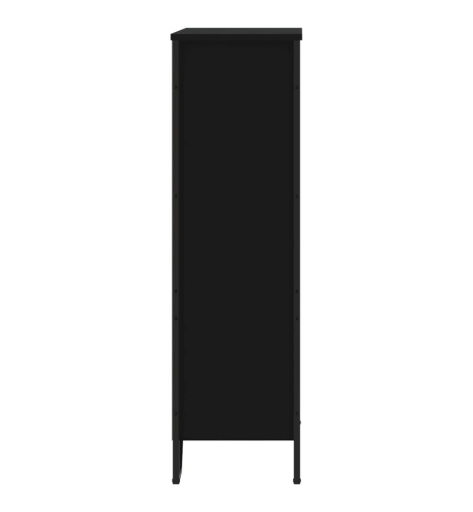 Bibliothèque noir 80x31x106 cm bois d'ingénierie