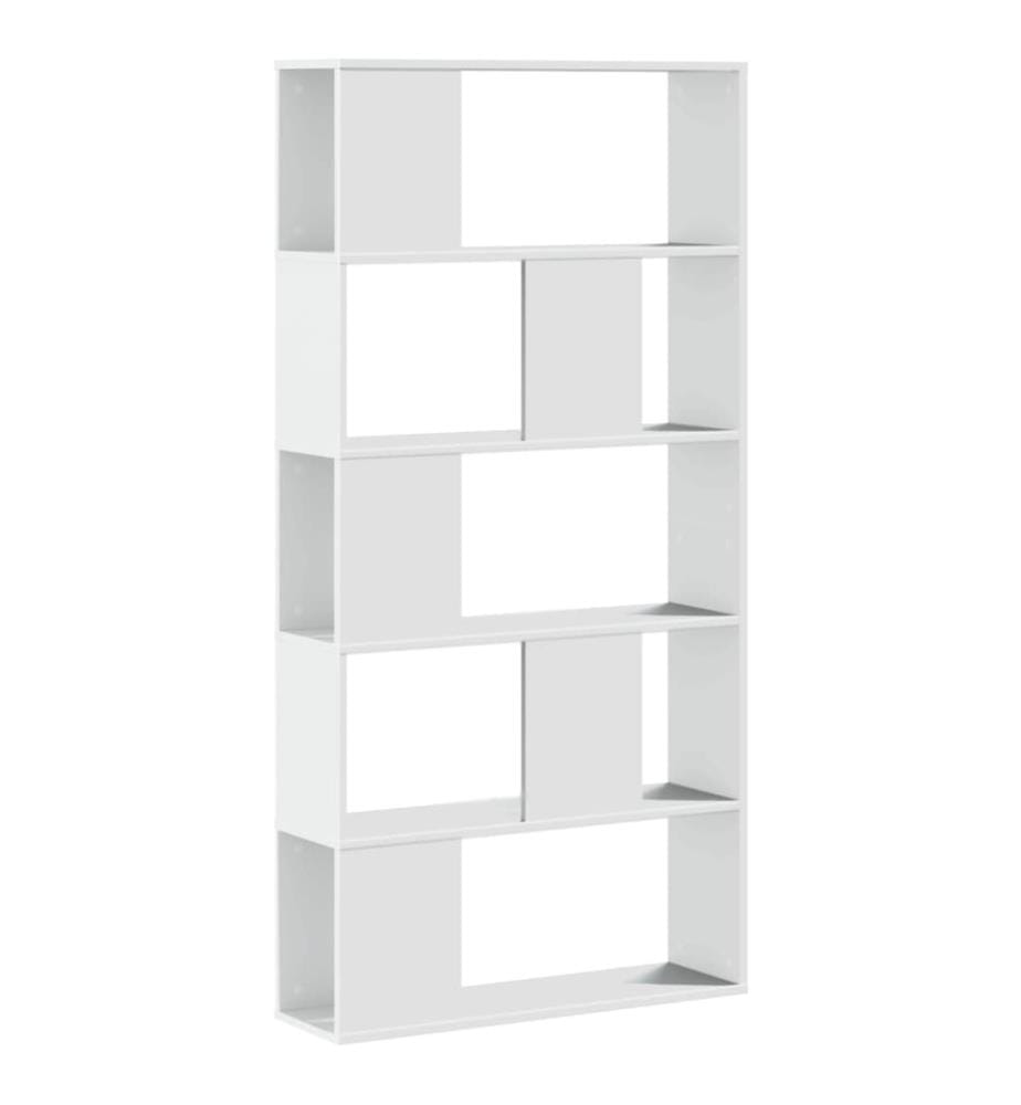 Bibliothèque 5 niveaux blanc 80,5x23,5x162,5 cm bois ingénierie