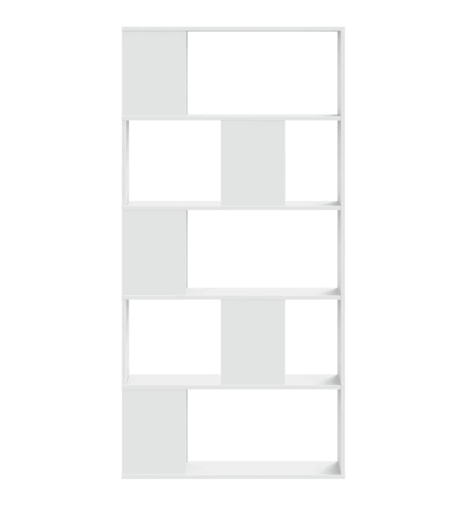 Bibliothèque 5 niveaux blanc 80,5x23,5x162,5 cm bois ingénierie
