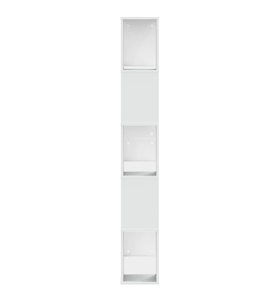 Bibliothèque 5 niveaux blanc 80,5x23,5x162,5 cm bois ingénierie