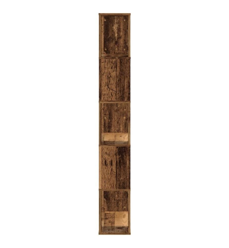Bibliothèque 5 niveaux vieux bois bois d'ingénierie
