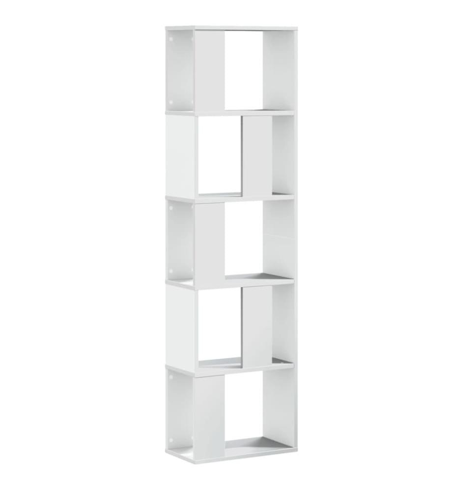 Bibliothèque 5 niveaux blanc 45x23,5x162,5 cm bois d'ingénierie