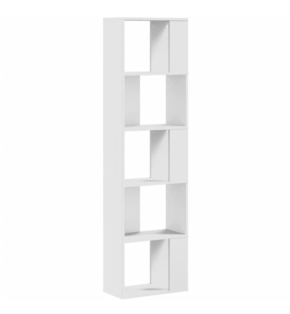 Bibliothèque 5 niveaux blanc 45x23,5x162,5 cm bois d'ingénierie