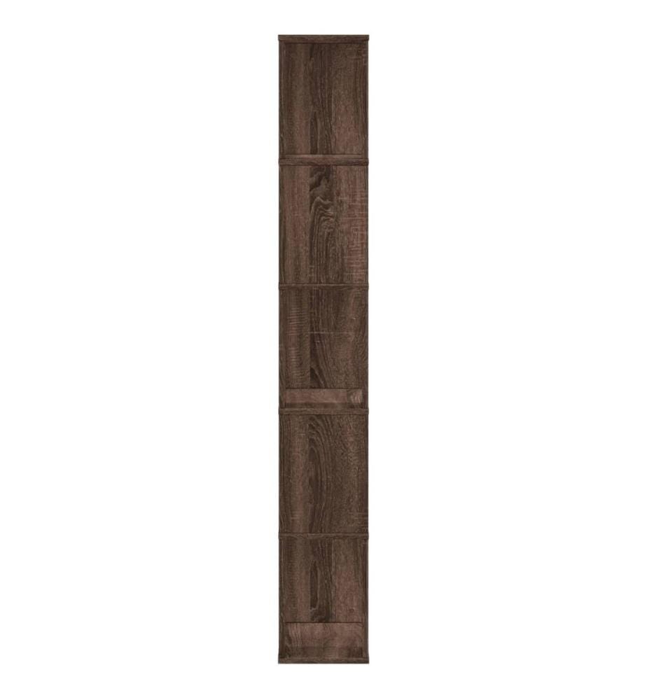 Bibliothèque 5 niveaux chêne marron bois ingénierie