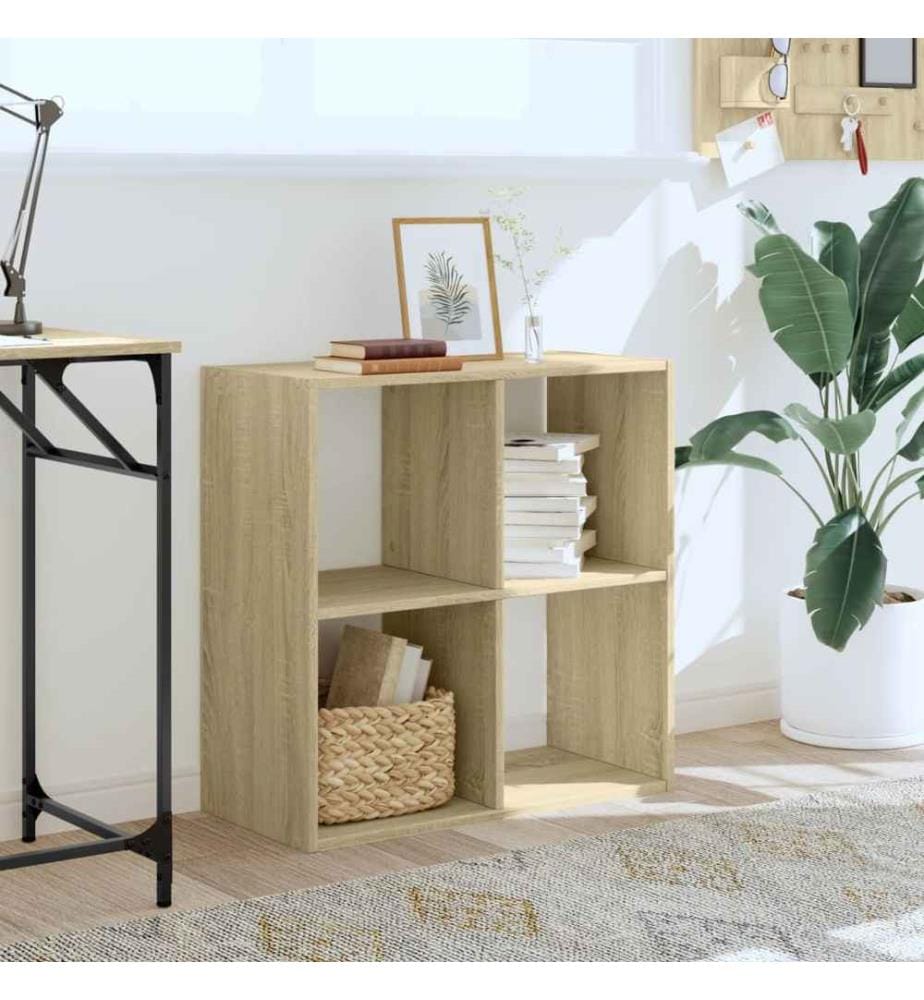 Bibliothèque chêne sonoma 68,5x32x68,5 cm bois d'ingénierie