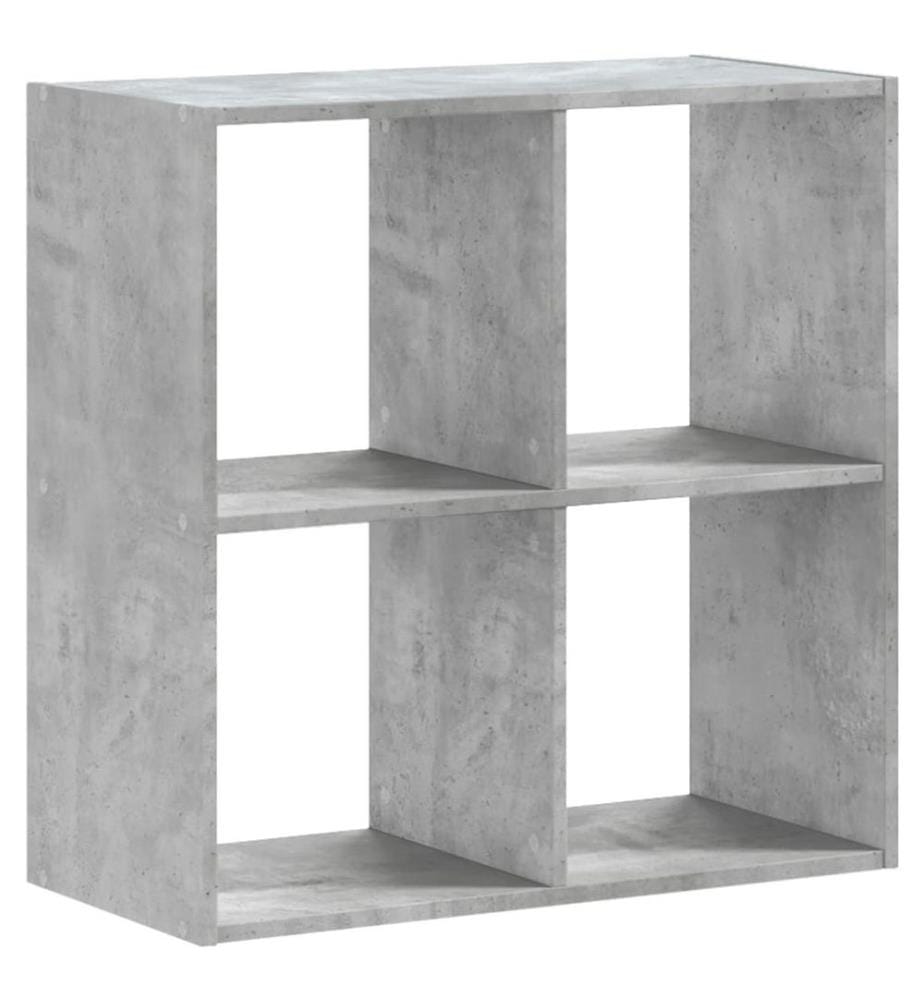 Bibliothèque gris béton 68,5x32x68,5 cm bois d'ingénierie