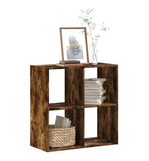 Bibliothèque chêne fumé 68,5x32x68,5 cm bois d'ingénierie