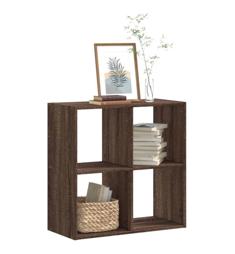 Bibliothèque chêne marron 68,5x32x68,5 cm bois d'ingénierie