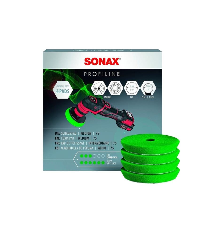 SONAX -  PROFILINE Pad de polissage, moyen, Ø 90 mm, 4 pièces