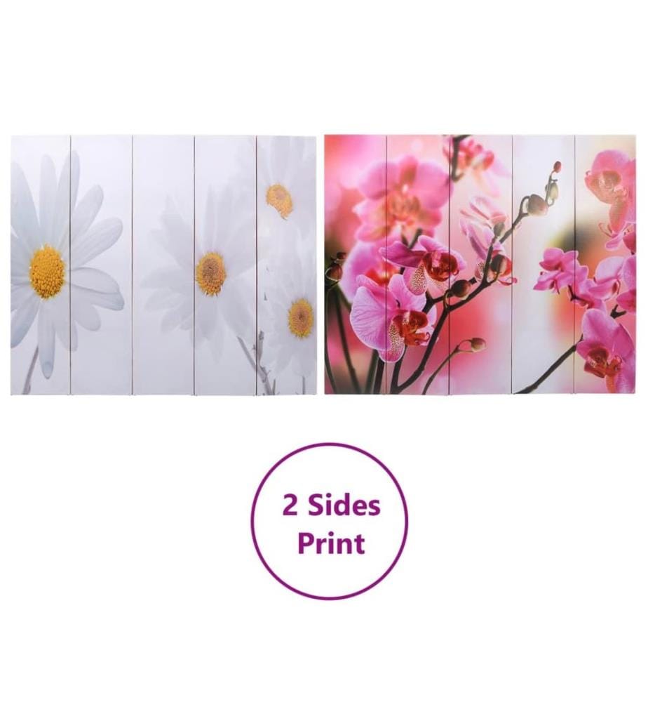 Cloison de séparation pliable 200 x 170 cm Fleur