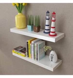 Wandregale 2 Stk. MDF Weiss