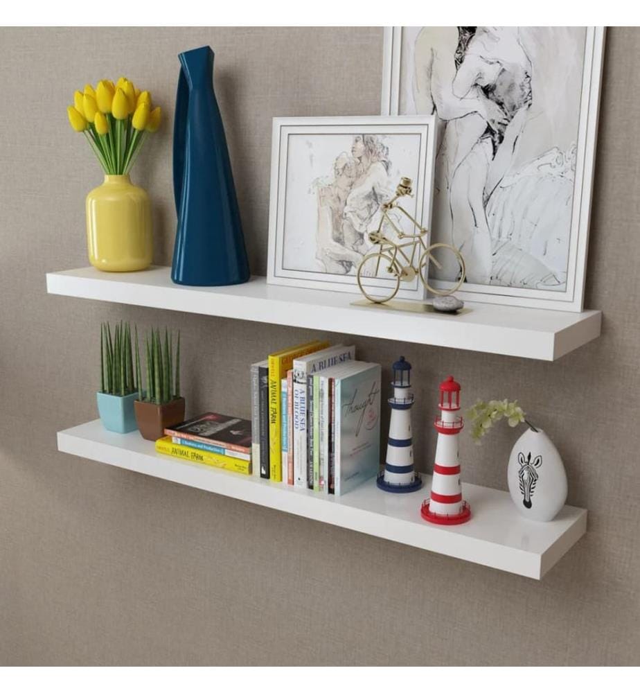 Wandregale 2 Stk. MDF Weiss