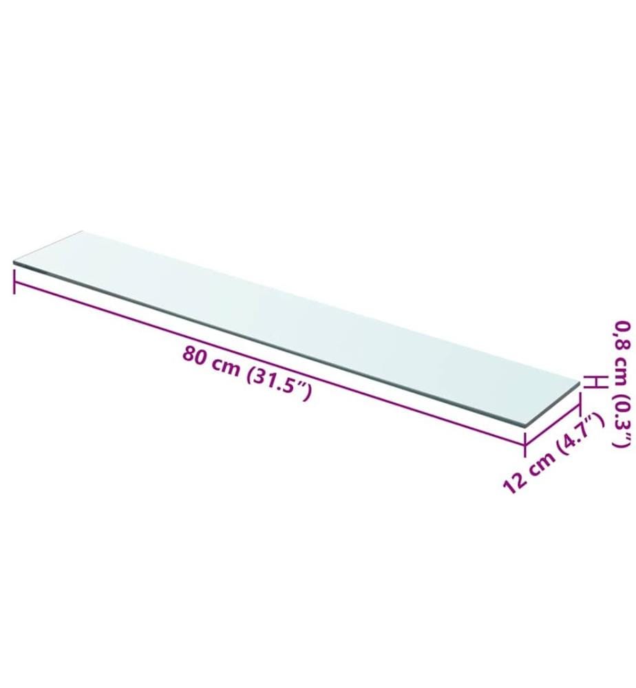 Regalboden Glas Transparent 80x12 cm