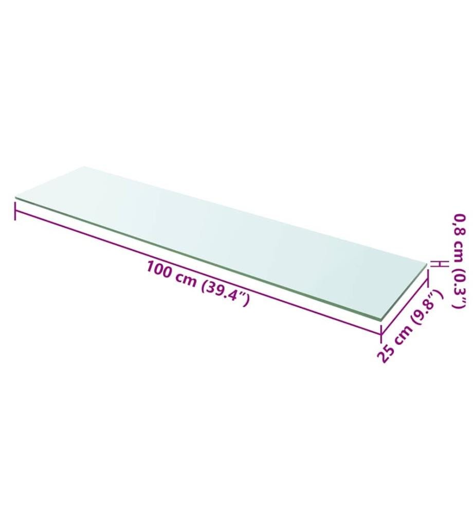 Regalboden Glas Transparent 100x25 cm