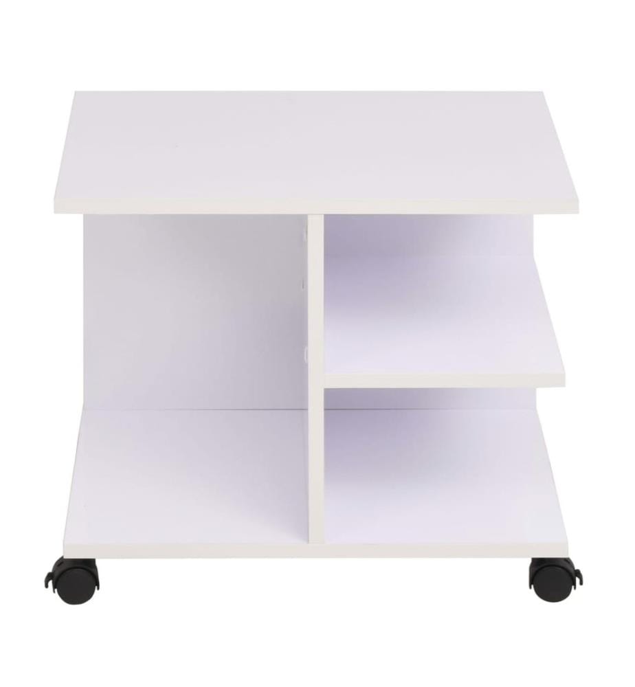 Étagère à roulettes 50x35x42 cm Blanc