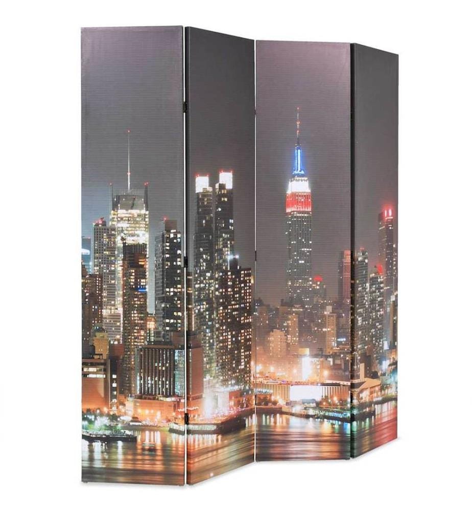 Cloison de séparation pliable 160x170 cm New York la nuit